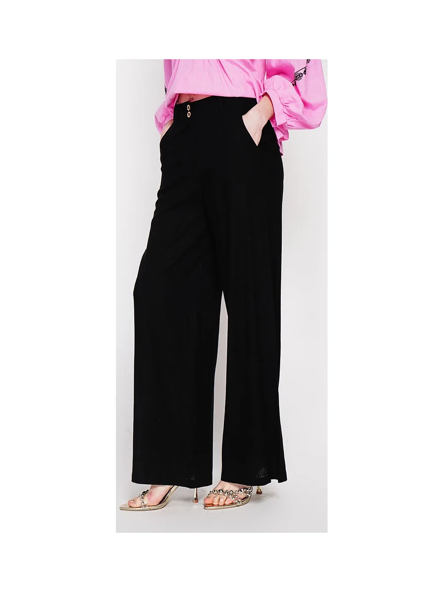 Pantalon ample Taille élastique à l'arrière avec poche plaquée 16
