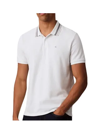 Polo Blanc Homme Calvin Klein Jeans Pique 1