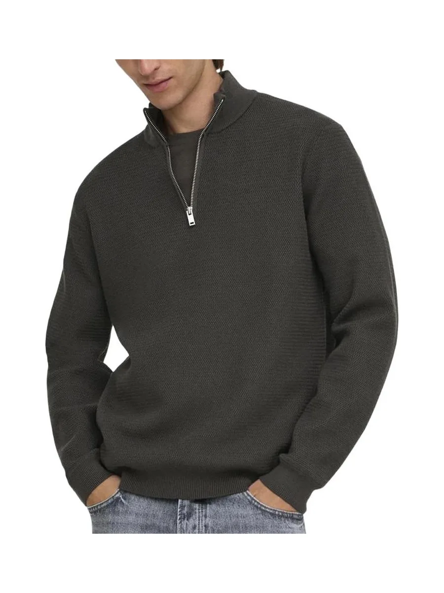 Pull Camionneur Gris Foncé Homme Only & Sons Carter 2