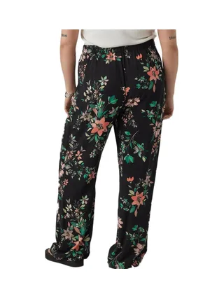 Pantalon Noir à fleurs Femme Vero Moda Curve Easy Hw Wide 2