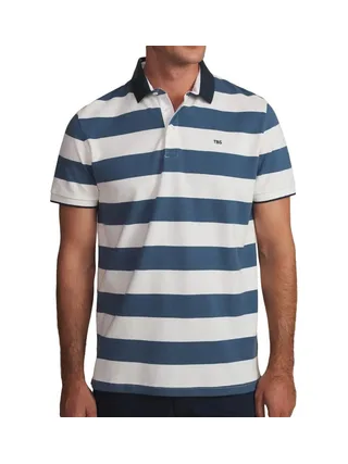 Polo Blanc/Marine Homme TBS Regate 1