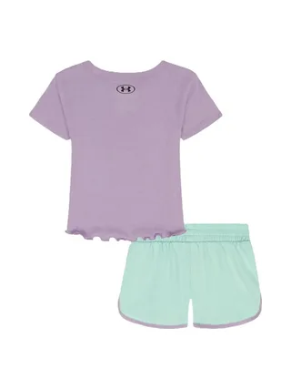 Ensemble Violet/Turquoise Fille Under Armour Baby 2