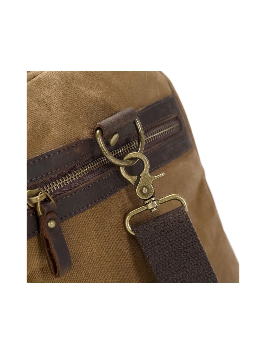 VLAD - Sac de voyage en cuir véritable et toile enduite - Bleu 48