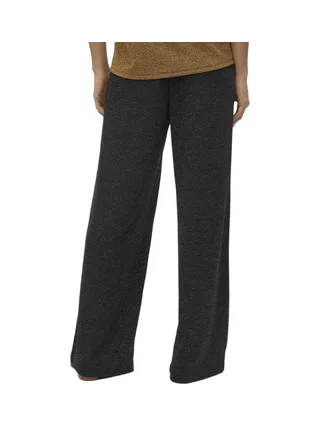 Pantalon Ample Noir/Argenté Femme Vero Moda Kanva Glitter 2