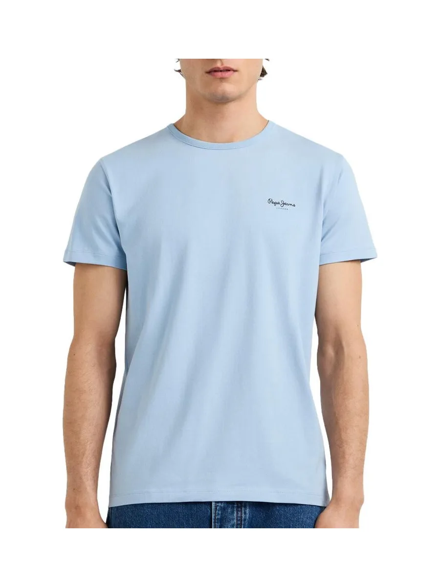 T-Shirt Bleu Clair Royal Homme Pepe jeans Original 2