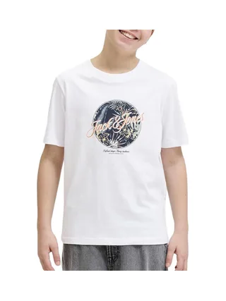 T-Shirt Blanc Garçon Jack & Jones Nolulu 1
