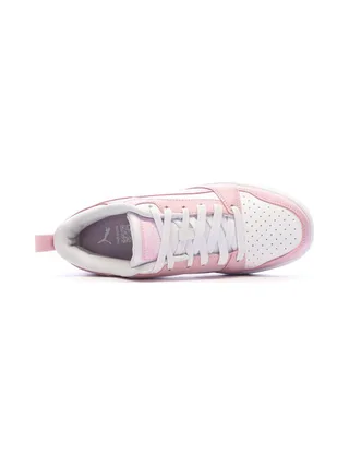 Baskets Blanc/Rose Pastel Femme Puma Rebound V6 Low 4