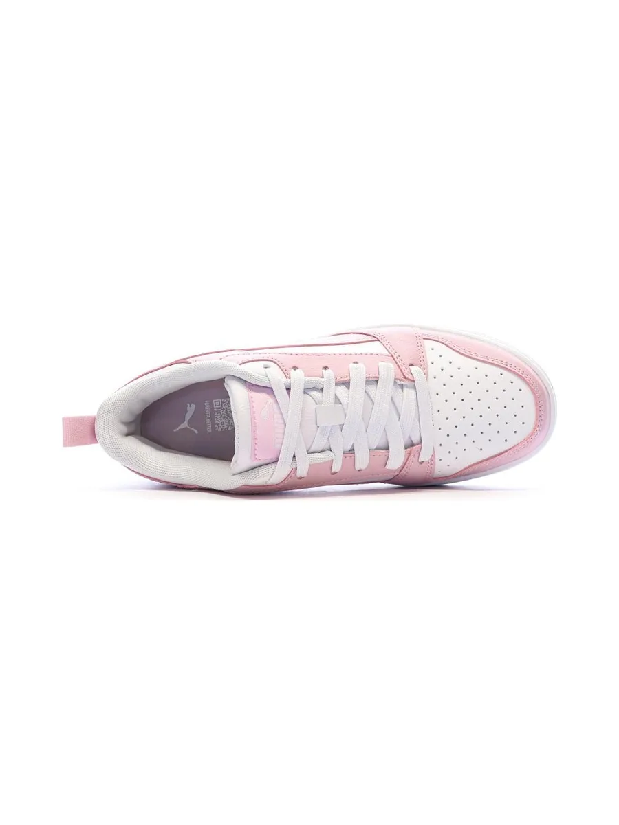 Baskets Blanc/Rose Pastel Femme Puma Rebound V6 Low 5