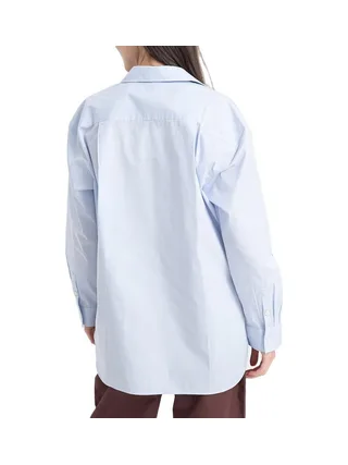 Chemises Bleu Femme Calvin Klein Jeans Poplin Relaxed 2