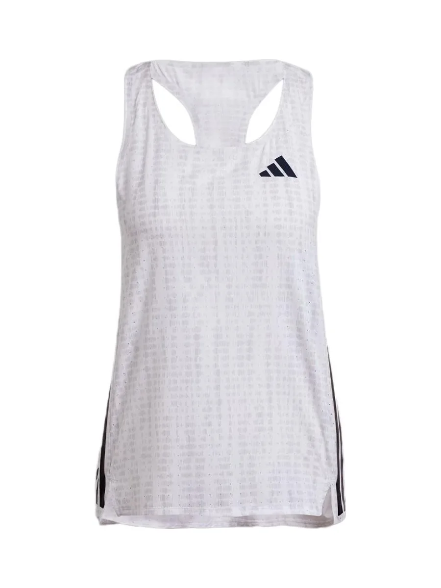 Débardeur Blanc/Noir Femme Adidas Adizero 2