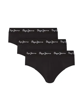 x3 Slips Noir Homme Pepe Jeans PMU 1