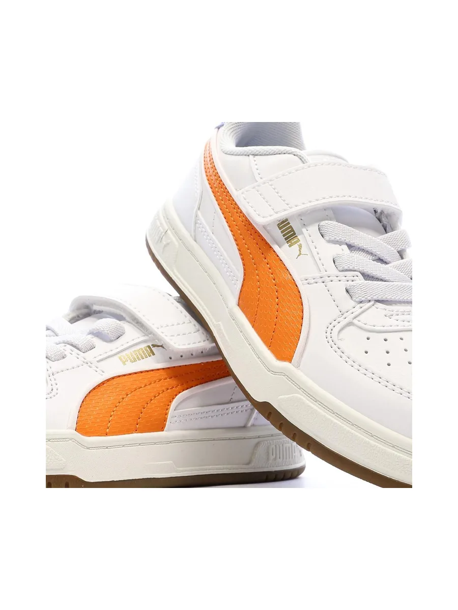 Baskets Blanches/Orange Garçon Puma Caven Iii Retro 8