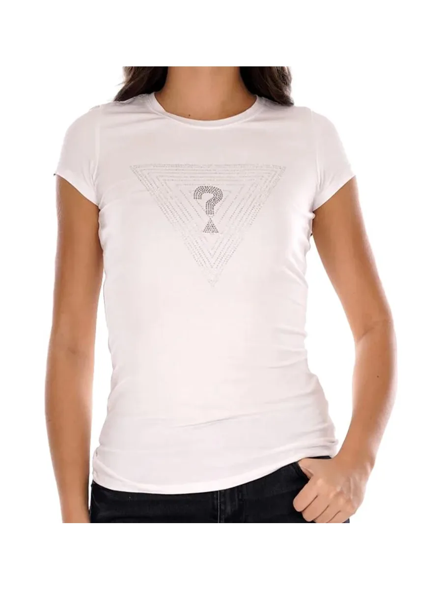 T-shirt Blanc Femme Guess Maze 2