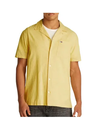 Chemisette Jaune Homme Tommy Hilfiger Linen Blend Camp-aruba 1