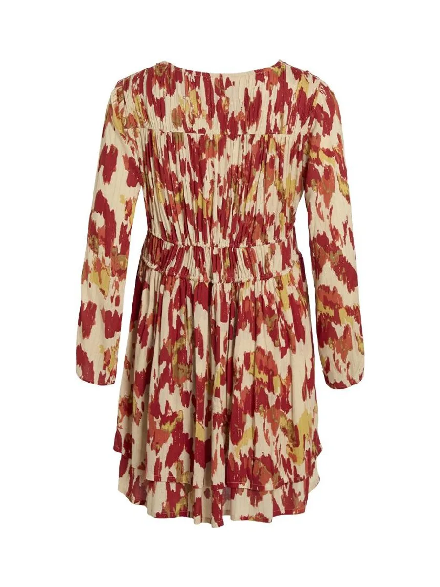 Robe Beige/Rouge Femme Vila Vimunthe 3/4 3