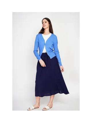 Gilet col v boutonné devant torsade à manche longues 2