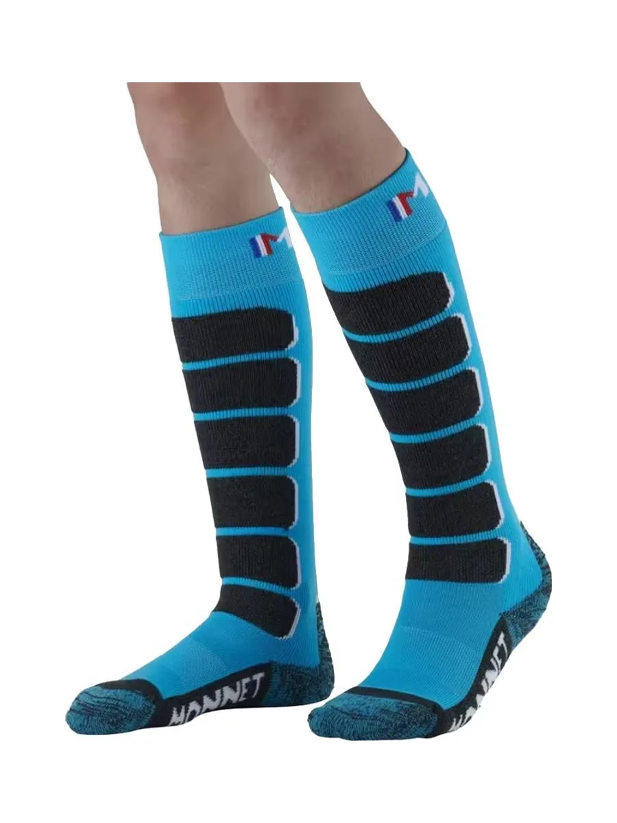 X1 Paire de Chaussettes de Ski Bleu Mixte Junior Monnet Mi Bas Snowpark 2