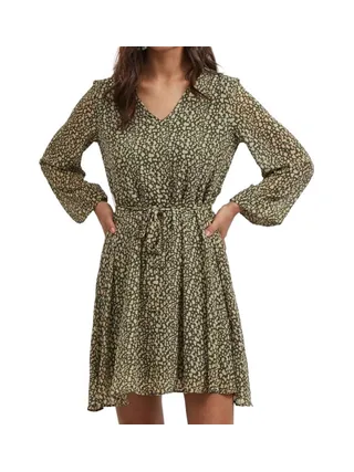 Robe Imprimée Kaki Femme Vila Viadeline 1