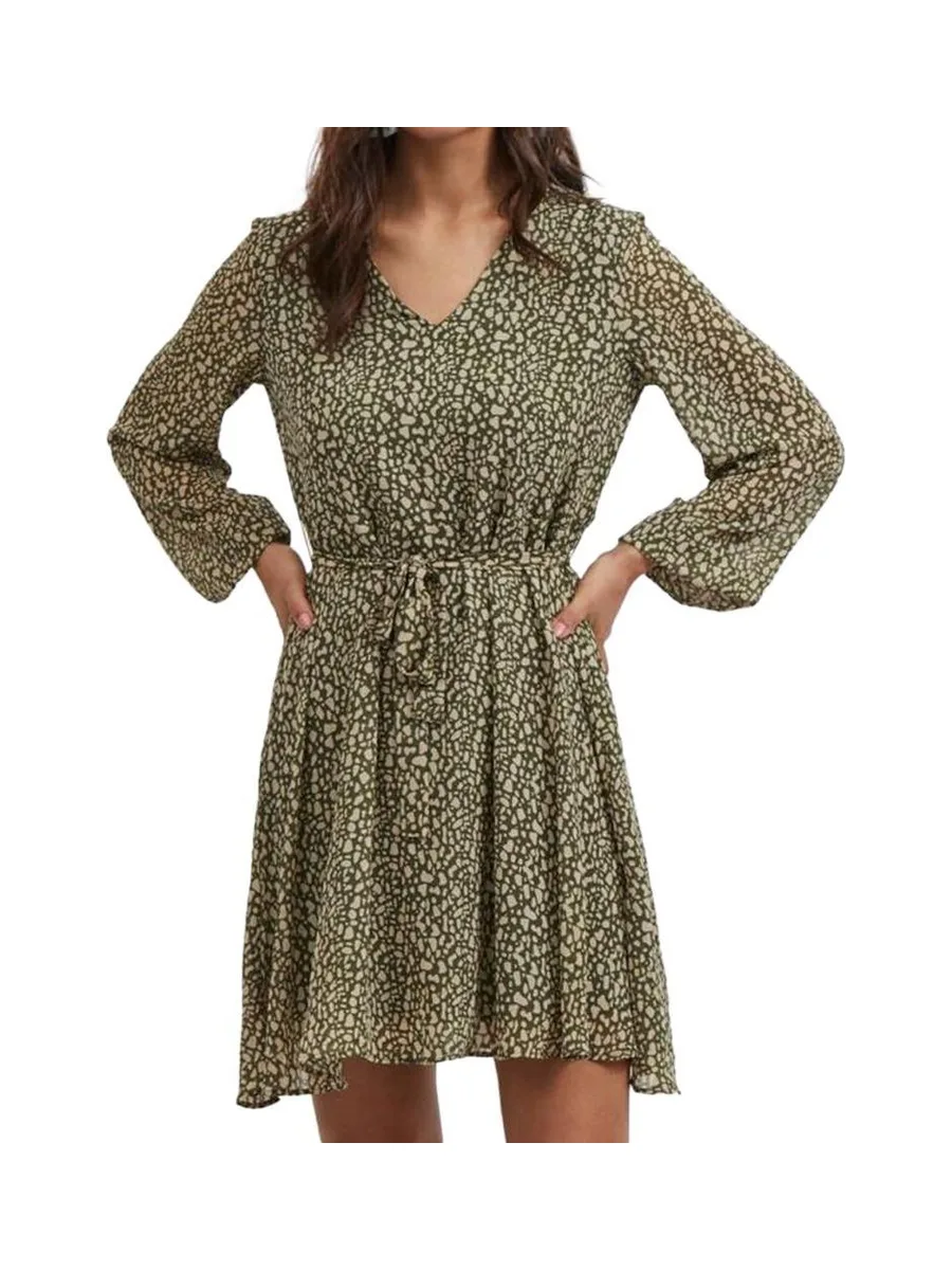 Robe Imprimée Kaki Femme Vila Viadeline 2