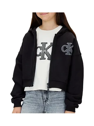 Sweat Noir Fille Calvin Klein Jeans Terry 1