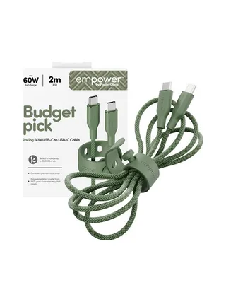 PanzerGlass empower™ by ® Racing 60W USB-C to USB-C Cable | USB 2.0 | 2M | Sage USB cable 5