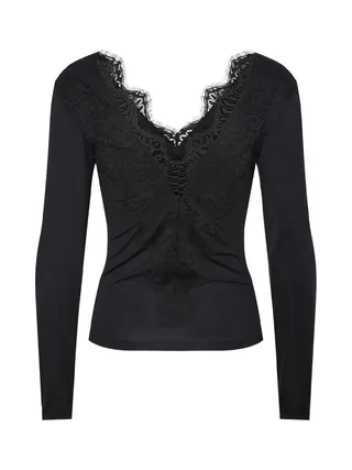 T-Shirt Noir Femme Pieces Pcilu 3