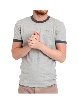 T-shirt Gris Homme Superdry Essential Logo 1