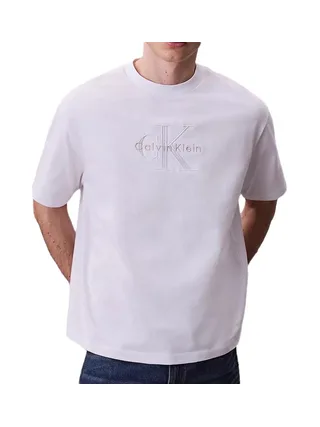 T-Shirt Blanc Homme Calvin Klein Jeans Monologo LV04RB295G 1