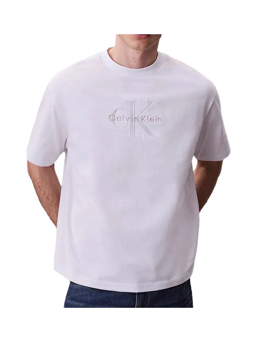 T-Shirt Blanc Homme Calvin Klein Jeans Monologo LV04RB295G 1