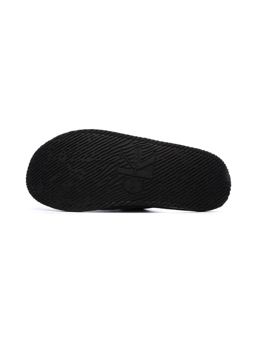 Chaussons Noir Femme Calvin Klein Jeans Slipper Satin Moire 6