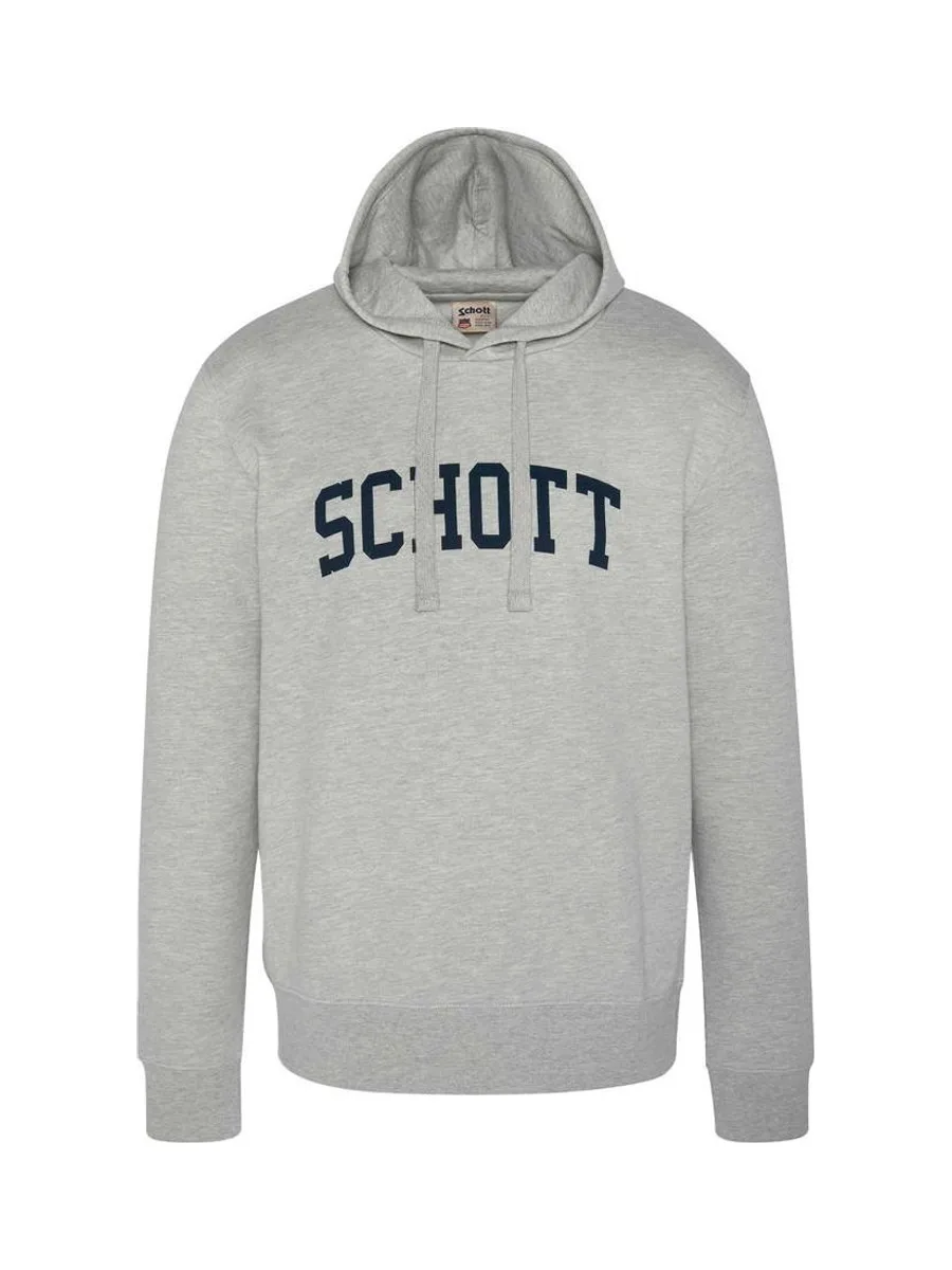Sweat à capuche Gris Homme Schott Logo 1