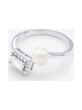 Bague Véritable Perle d'Eau Douce Bouton 5-6 mm — Argent 925 Millièmes Rhodié 1