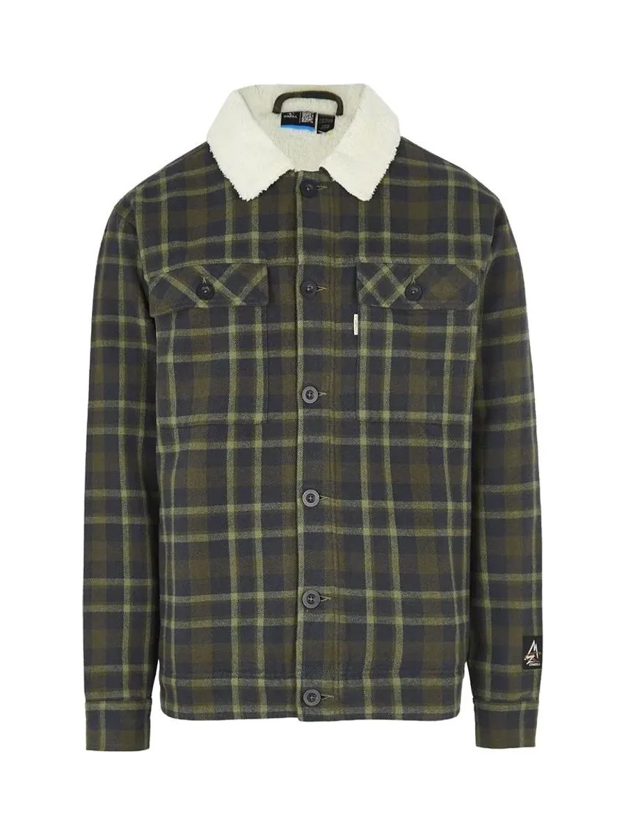Veste à carreaux kaki Homme O'Neill Fleece Lined 2