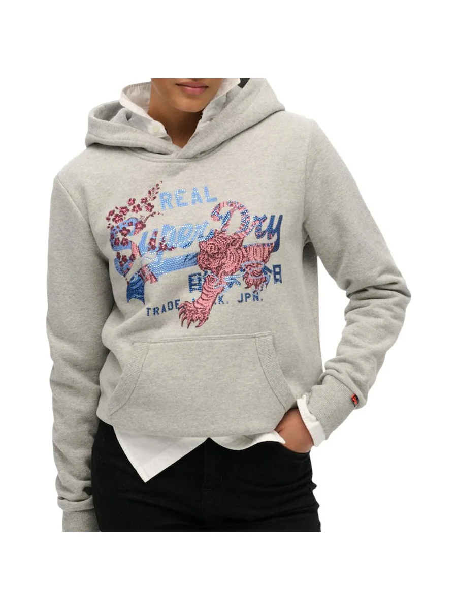 Sweat Gris Femme Superdry Tokyo 2
