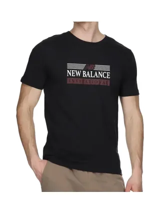 T-shirt Noir Homme New Balance Stacked 1