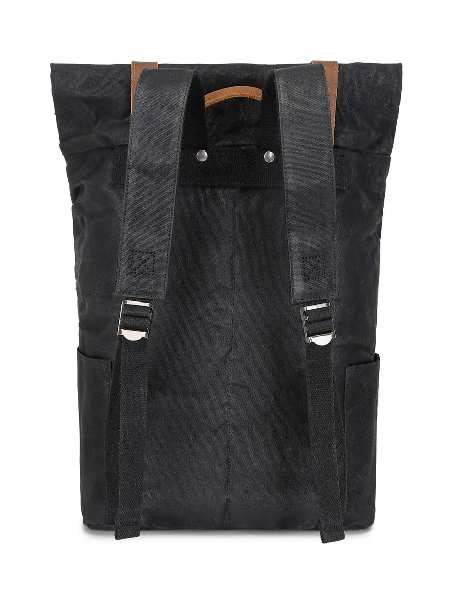 JACK - Sac à dos en cuir véritable et toile enduite - Bleu 28