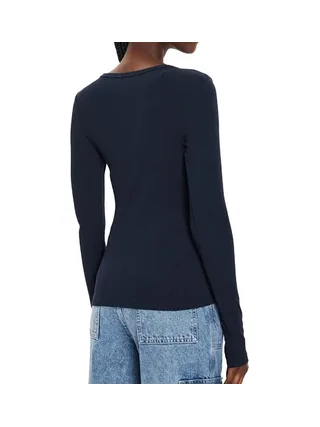 T-shirt Manches Longues Marine Femme Tommy Hilfiger Essential 2