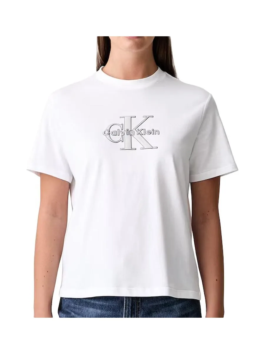 T-Shirt Blanc Femme Calvin Klein Jeans Classic Seasonal 2