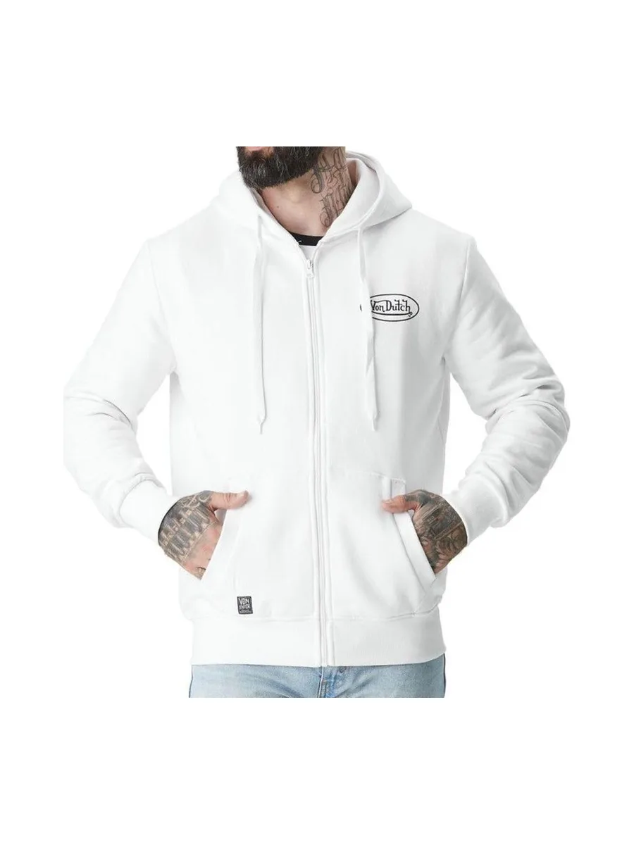 Sweat Zippé Blanc Homme Von Dutch SLIGN 2