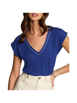 T-Shirt Bleu Femme Morgan Fantaisie 1