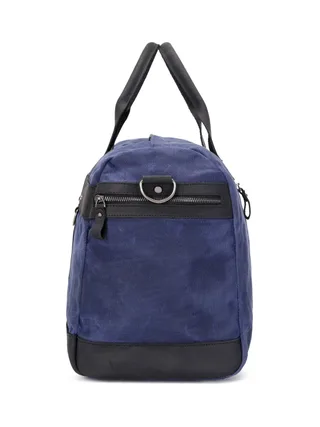 VLAD - Sac de voyage en cuir véritable et toile enduite - Bleu 3