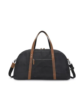 BOB - Sac de voyage en cuir véritable et toile enduite - Bleu 28