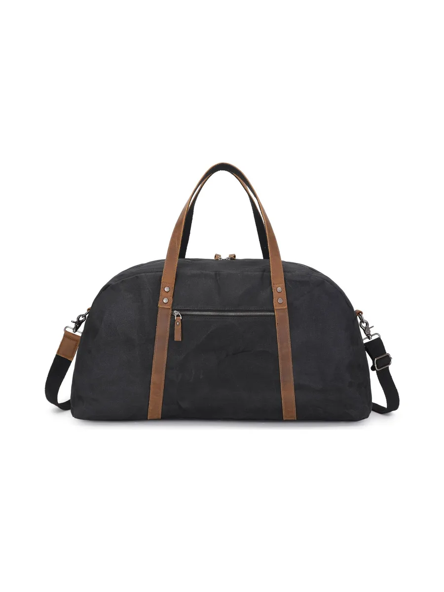 BOB - Sac de voyage en cuir véritable et toile enduite - Bleu 28