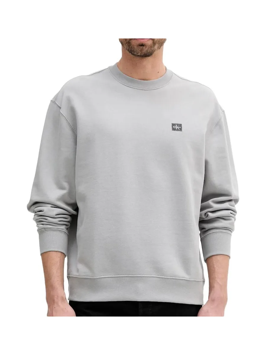 Sweat Gris Homme Calvin Klein Jeans Badge Terry 1