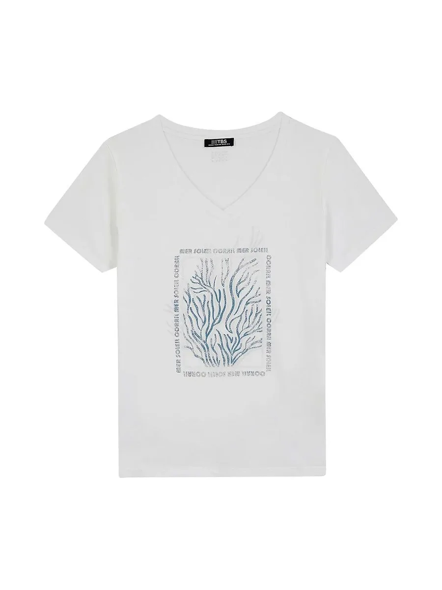 T-Shirt Blanc Femme TBS SEVKITEE 2