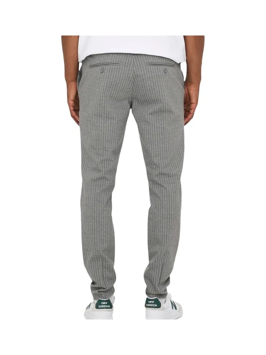 Pantalon Rayures Gris/Blanc Homme Only & Sons Stripe 3727 3