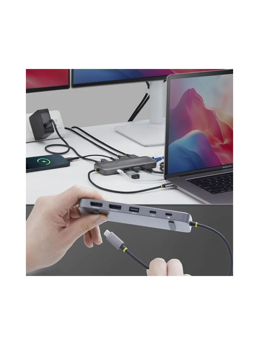 USB-C to Dual-DP Multiport Hub 100W 5