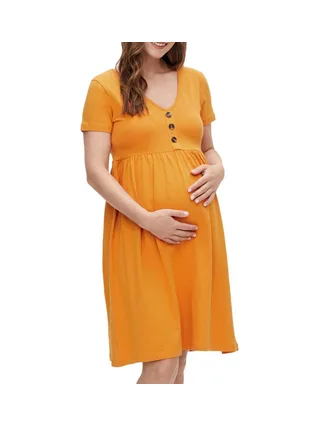 Robe Orange Femme Mamalicious Sandra 1