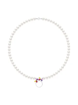 Collier Véritables Perles de Culture d'Eau Douce Rondes 6-7 mm — Argent 925 Millièmes — 42 cm 2