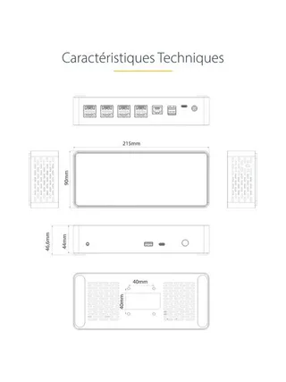 USB-C Dock - 4K Quad Monitor - 100W PD 15